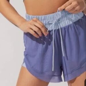 POPFLEX Cadence High Waist Mesh Run Short - Periwinkle